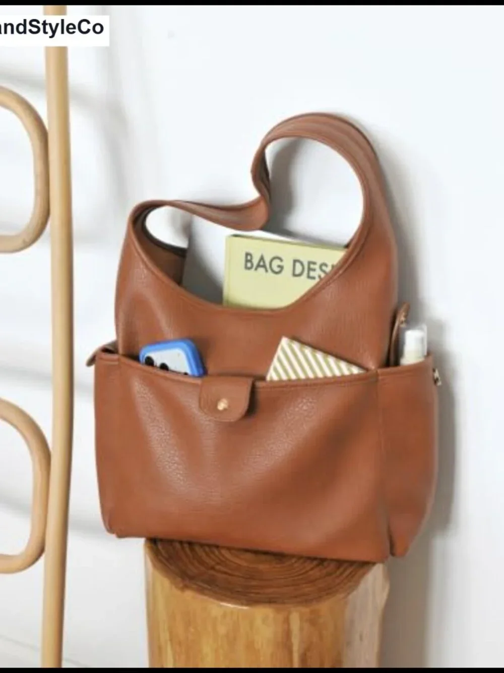 Faux Leather Hobo Bag Multi-Pocket Shoulder Purse Everyday